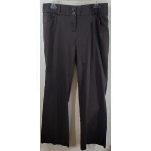 New York & Co Brown Flat Front Bootcut Dress Pants 12 Lightweight Soft Stretchy